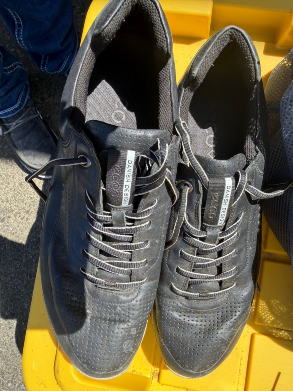 Ecco Men's Black Perforated Lace-Up Sneakers